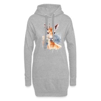 Aquarell Antilope - Bunte Tierwelt Kunst - Hoodie-Kleid - Grau meliert - Vorne