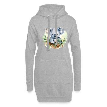 Entzückende Aquarell-koala-kunst - Hoodie-Kleid - Grau meliert - Vorne