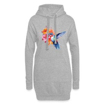 Entzückende Aquarellkunst Eines Kolibris - Hoodie-Kleid - Grau meliert - Vorne