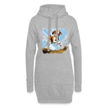 American Foxhound Liebhaber, Hundebesitzer - Hoodie-Kleid - Grau meliert - Vorne