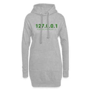 Feel At Home, Code – 127.0.0.1 - Hoodie Dress - heather grey - Front