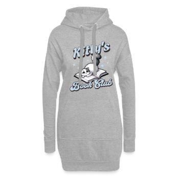 Kitty's Book Club - Paws & Pages Unite - Hoodie-Kleid - Grau meliert - Vorne
