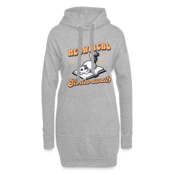 Meowgical Stories Await - Whiskered Tales Unfold - Hoodie Dress - heather grey - Front
