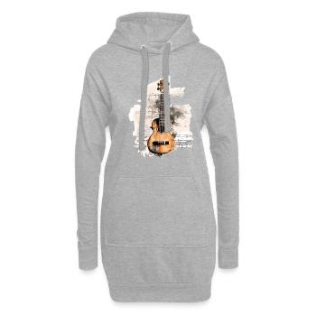 Classic Guitar Reverie – Aquarellmelodien - Hoodie-Kleid - Grau meliert - Vorne