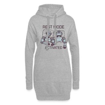 Mode de repos du robot endormi amusant - Sweat-shirt à capuche long Femme - gris chiné - Devant