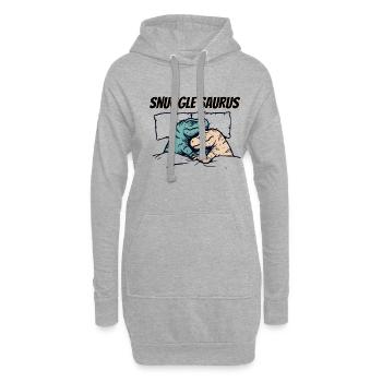 Lustige Schlafende Dinosaurier Kuscheln Saurus - Hoodie-Kleid - Grau meliert - Vorne