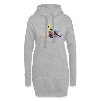 Amerikanischer Stieglitz Buntes Design - Hoodie-Kleid - Grau meliert - Vorne