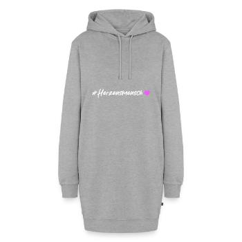 Herzensmensch Herz - Hoodie-Kleid - Grau meliert - Vorne