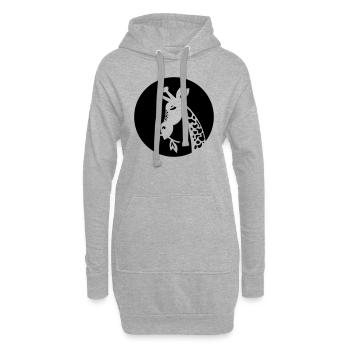 Giraffe - girafe - Safari - Hoodie-Kleid - Grau meliert - Vorne