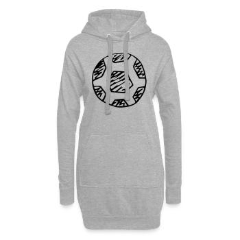 Football Ball Handball - Sweat-shirt à capuche long Femme - gris chiné - Devant