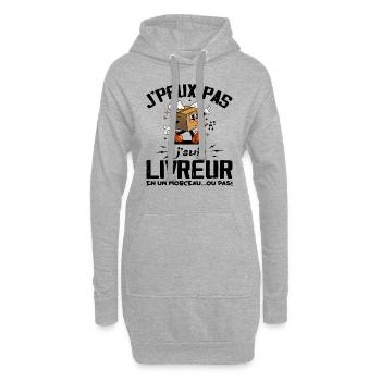 J'peux Pas Je Suis Livreur - Sweat-shirt à capuche long Femme - gris chiné - Devant