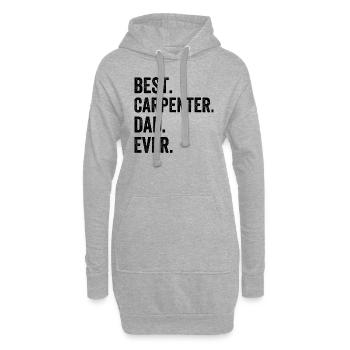 Best Carpenter Dad Ever - Hoodie-Kleid - Grau meliert - Vorne