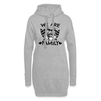 Raccoon family We are family - Idée cadeau Racoon - Sweat-shirt à capuche long Femme - gris chiné - Devant