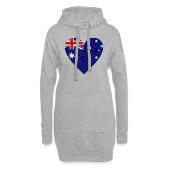 Drapeau australien - Sweat-shirt à capuche long Femme - gris chiné - Devant
