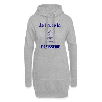 ROI DE LA PATISSERIE. GOURMANDE. PATISSERIE - Sweat-shirt à capuche long Femme - gris chiné - Devant