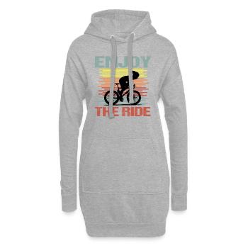 Riding a bike Woman Enjoy the Ride - Sweat-shirt à capuche long Femme - gris chiné - Devant