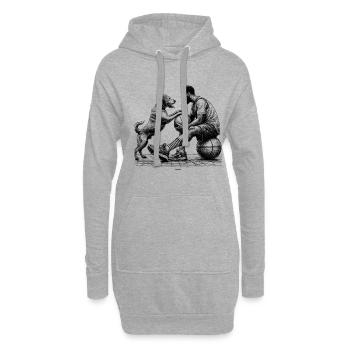 AMUSEZ-VOUS AU BASKET-BALL AVEC VOTRE PETIT AMI - Sweat-shirt à capuche long Femme - gris chiné - Devant