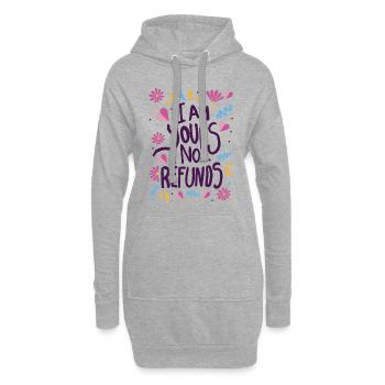 Je suis à vous Aucun remboursement - Sweat-shirt à capuche long Femme - gris chiné - Devant