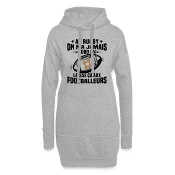Cadeau humour pour joueur de rugby - Sweat-shirt à capuche long Femme - gris chiné - Devant