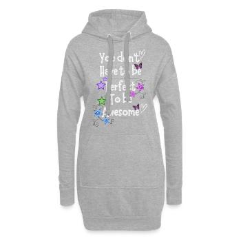 Du bist großartig - Hoodie-Kleid - Grau meliert - Vorne