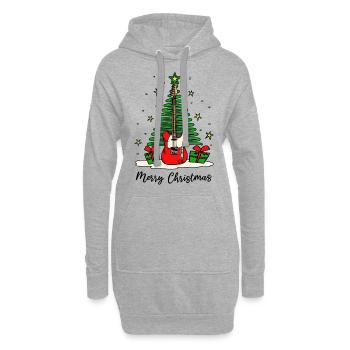 Musique de Noël Guitare électrique Guitare électrique - Sweat-shirt à capuche long Femme - gris chiné - Devant