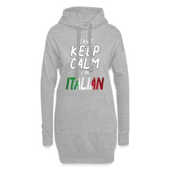 I can´t Keep Calm I´m Italian - Hoodie-Kleid - Grau meliert - Vorne