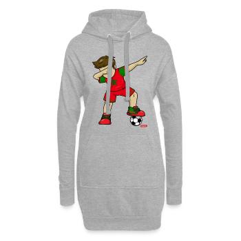 Fussball Dab Dabbing Marokko HARIZ Fussball Dab Da - Hoodie-Kleid - Grau meliert - Vorne
