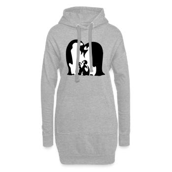 Penguin Family - Famille de pingouins - Pinguine - Hoodie-Kleid - Grau meliert - Vorne