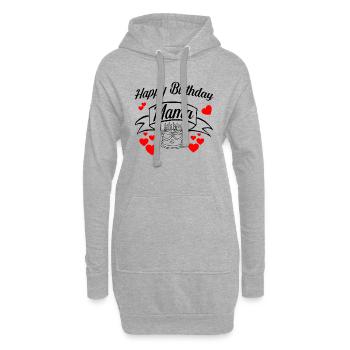 Happy Birthday Mama! Geburtstags Glückwunsch Mama - Hoodie-Kleid - Grau meliert - Vorne