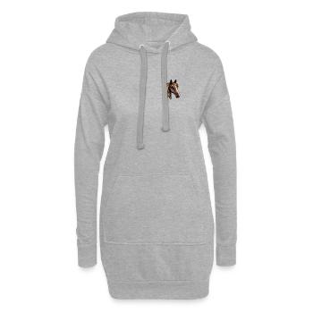 Pferdekopf Design - Hengst und Stute Pocket - Hoodie-Kleid - Grau meliert - Vorne