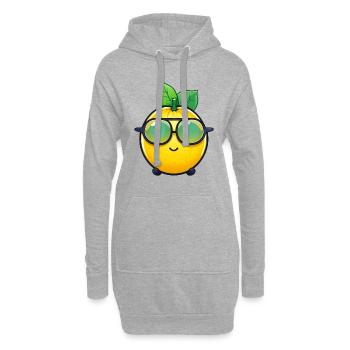 Coole Zitrone - Erfrischende Limonaden-Design - Hoodie-Kleid - Grau meliert - Vorne