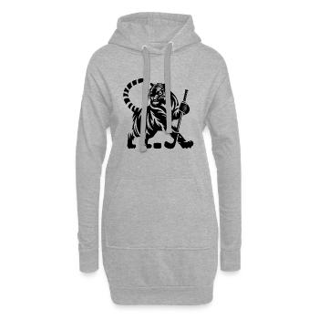 Minimalistische Panda Baseballspieler Silhouette - - Hoodie-Kleid - Grau meliert - Vorne