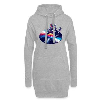 Kosmischer Klang - Hoodie-Kleid - Grau meliert - Vorne