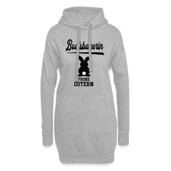 Bootsbauerin Frohe Ostern Oster Outfit Bootsbauer - Hoodie-Kleid - Grau meliert - Vorne
