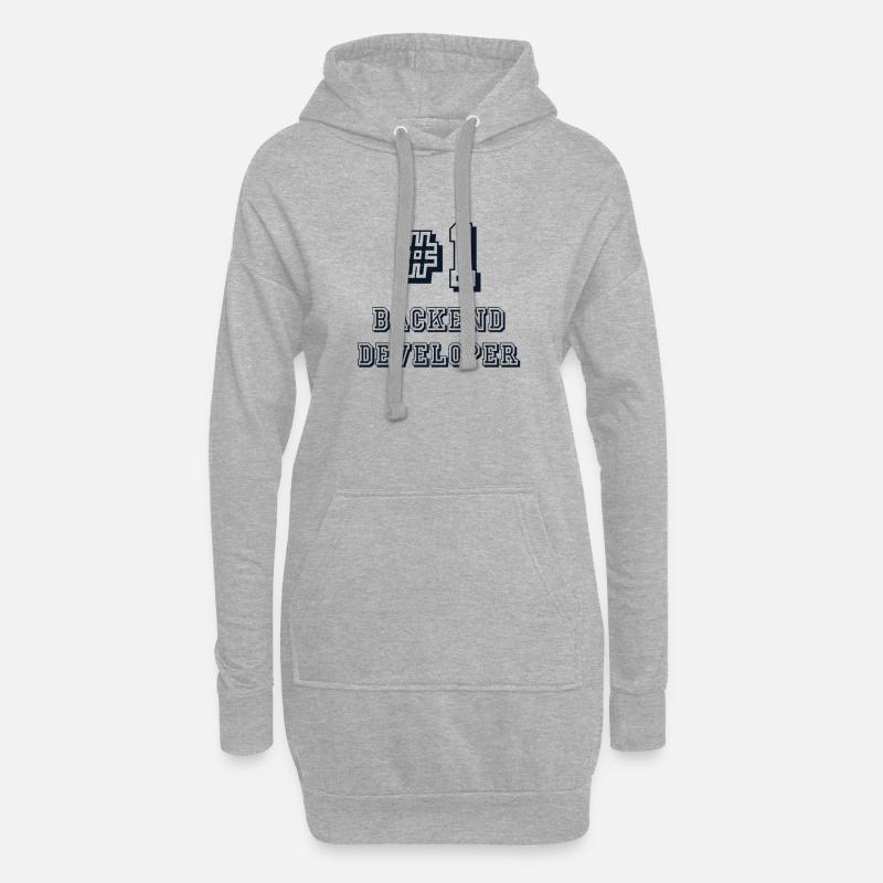 #1 Backend Developer Developer Coder Programmierer - Hoodie-Kleid - Grau meliert