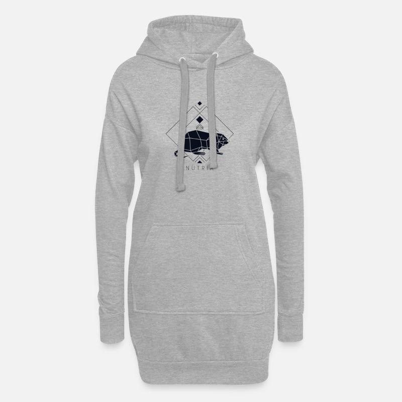 Nutria Polygon Biber Biberratte Sumpfbiber Nutria - Hoodie-Kleid - Grau meliert