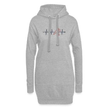 Padel Heartbeat Paddle Tennis Padel Tennis Padel - Sweat-shirt à capuche long Femme - gris chiné - Devant
