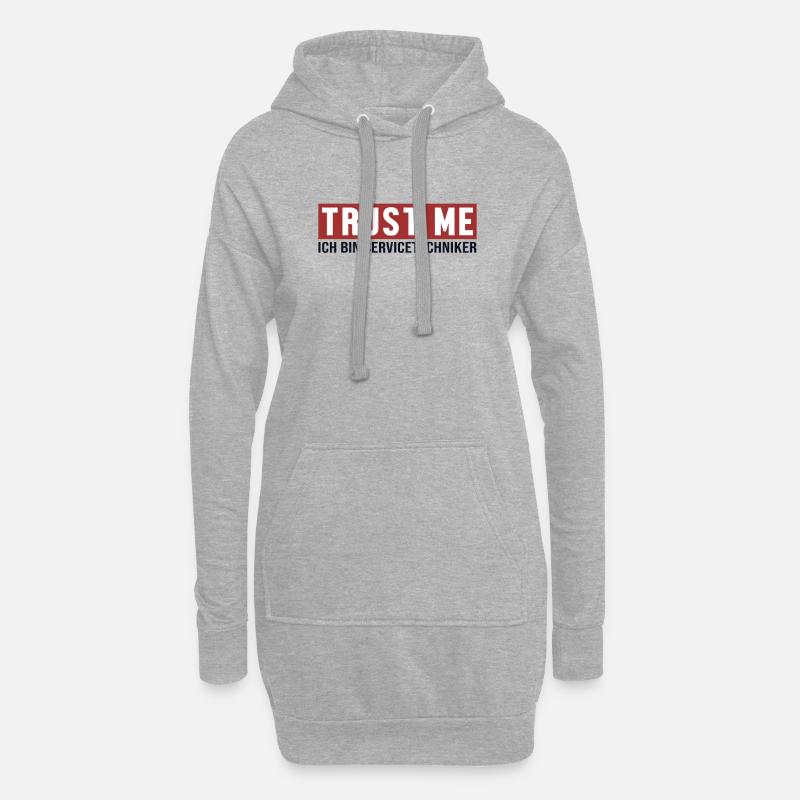 Trust Me Ich bin Servicetechniker Techniker - Hoodie-Kleid - Grau meliert