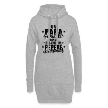 Papa Formidable Donne Un Pépère Exceptionnel - Sweat-shirt à capuche long Femme - gris chiné - Devant
