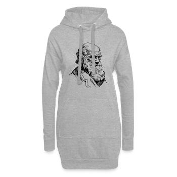 Portrait of Darwin Biology Theory of Evolution - Hoodie Dress - heather grey - Front
