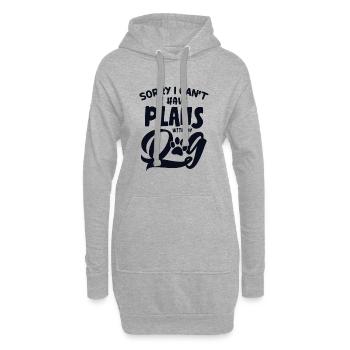I cant I have Plans with my Dog Wauwau Mâle - Sweat-shirt à capuche long Femme - gris chiné - Devant