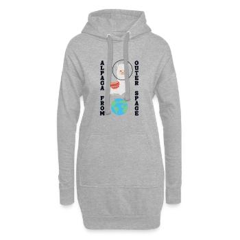 Alpaca From Outer Space Huacaya Pako Lama Alpaka - Hoodie-Kleid - Grau meliert - Vorne