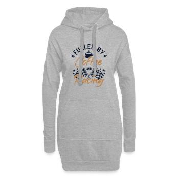 Fueled by Coffee and Racing Car Drag Racing Slot - Hoodie Dress - heather grey - Front