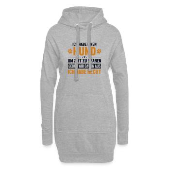 Hund hat immer Recht Wauwau Rüde Vierbeiner Hund - Hoodie-Kleid - Grau meliert - Vorne