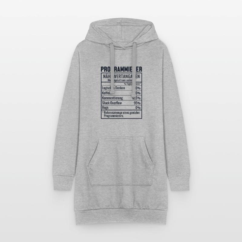 Programmierer Nährwertangaben Developer Coder Hoodie-Kleid