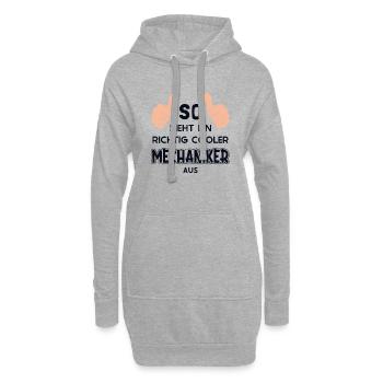 So sieht ein cooler Mechaniker aus Meister Kfz - Hoodie-Kleid - Grau meliert - Vorne