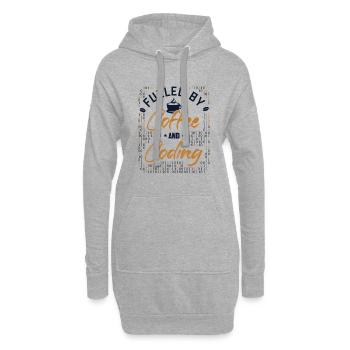 Fueled by Coffee and Coding Developer Coder - Hoodie-Kleid - Grau meliert - Vorne