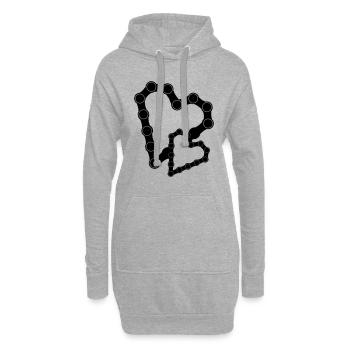 Hätte hätte Fahrrad Kette 05 - Hoodie-Kleid - Grau meliert - Vorne