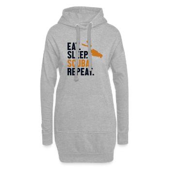 Eat Sleep Scuba Repeat Taucherflossen - Hoodie-Kleid - Grau meliert - Vorne