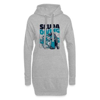 Scuba Diving Taucherbrille Tauchermaske Scuba - Hoodie-Kleid - Grau meliert - Vorne